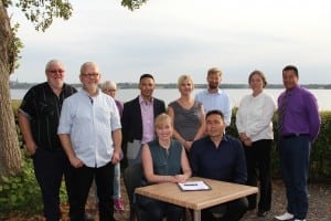 Borgmestrene flankeret af repræsentanter fra Roskilde Kommunes økonomiudvalg, der også deltog i mødet med de grønlandske repræsentanter.