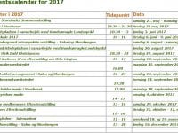 2017 kalender for Gulddysse Kulturgård