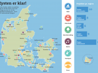 Kort: Sådan fordeler de 50 projekter sig langs kysterne