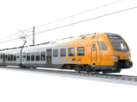 Sådan kommer de nye tog til at se ud. De forventes på skinner i slutningen af 2028. Modelfoto: Stadler Bussnang AG